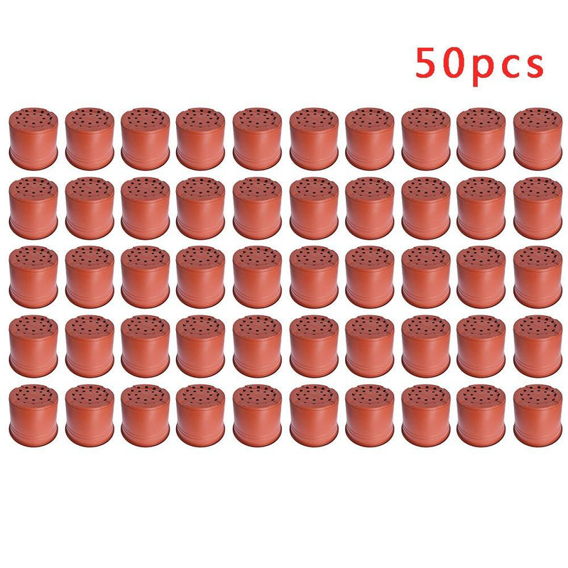 DURAFORCE Garden Flower Nursery 50 PCS Plastic Pots Seedlings Pot Plant Container Seed