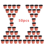 DURAFORCE Garden Flower Nursery 50 PCS Plastic Pots Seedlings Pot Plant Container Seed