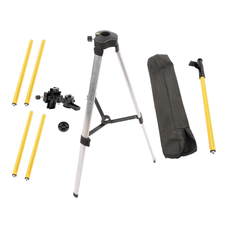 DURAFORCE 3.7M Laser Pole 12 Ft Adjustable Telescoping Laser Level Pole With Tripod