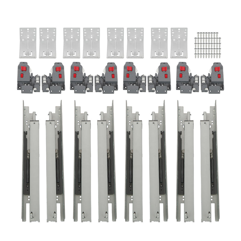 DURAFORCE 15" Concealed Drawer Slides: Soft Close, Full Extension, 100LB, 3D Adjustment