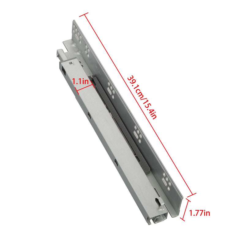 DURAFORCE 15" Concealed Drawer Slides: Soft Close, Full Extension, 100LB, 3D Adjustment
