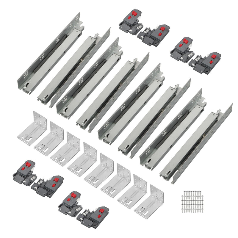 DURAFORCE 15" Concealed Drawer Slides: Soft Close, Full Extension, 100LB, 3D Adjustment