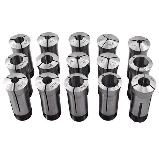 DURAFORCE 15 piece Set 1/8"-1" Capacity TIR 0.0005" High Precision 5C Round Collet
