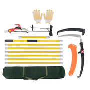 DURAFORCE 27 Feet Tree Pole Pruner Manual Branches Trimmer Tree Branch Garden Tools Yellow