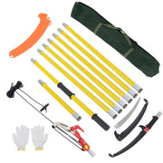 DURAFORCE 27 Feet Tree Pole Pruner Manual Branches Trimmer Tree Branch Garden Tools Yellow