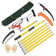 DURAFORCE 27 Feet Tree Pole Pruner Manual Branches Trimmer Tree Branch Garden Tools Yellow