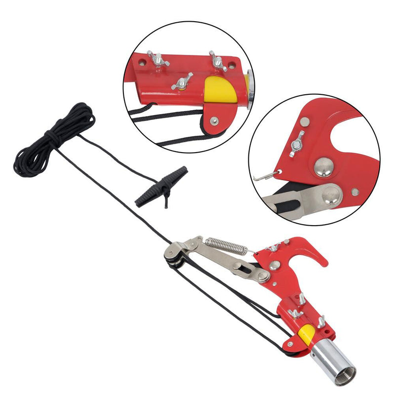 DURAFORCE 27 Feet Tree Pole Pruner Manual Branches Trimmer Tree Branch Garden Tools Yellow
