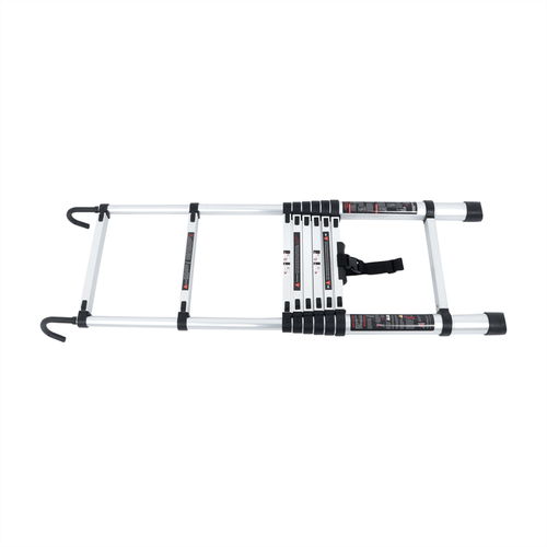 DURAFORCE Telescoping Ladder With Hooks & Non-Slip Feet 8.5 FT -Aluminum Telescopic Ladder