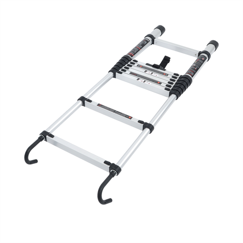 DURAFORCE Telescoping Ladder With Hooks & Non-Slip Feet 8.5 FT -Aluminum Telescopic Ladder