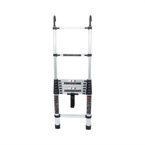 DURAFORCE Telescoping Ladder With Hooks & Non-Slip Feet 8.5 FT -Aluminum Telescopic Ladder