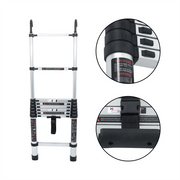 DURAFORCE Telescoping Ladder With Hooks & Non-Slip Feet 8.5 FT -Aluminum Telescopic Ladder