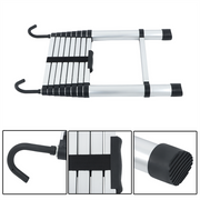 DURAFORCE Telescoping Ladder With Hooks & Non-Slip Feet 8.5 FT -Aluminum Telescopic Ladder