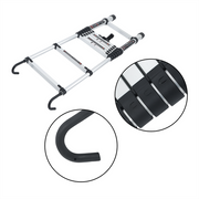 DURAFORCE Telescoping Ladder With Hooks & Non-Slip Feet 8.5 FT -Aluminum Telescopic Ladder