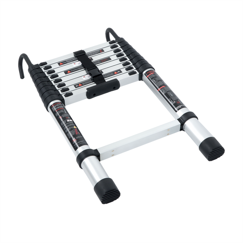 DURAFORCE Telescoping Ladder With Hooks & Non-Slip Feet 8.5 FT -Aluminum Telescopic Ladder