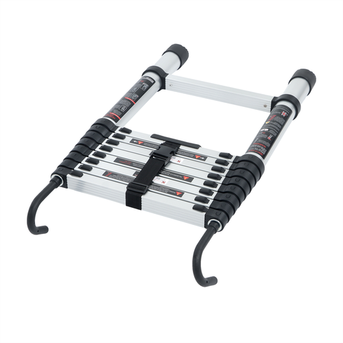 DURAFORCE Telescoping Ladder With Hooks & Non-Slip Feet 8.5 FT -Aluminum Telescopic Ladder
