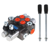 DURAFORCE 2 Spool Hydraulic Monoblock Double Acting Control Valve, 11GPM, SAE Ports