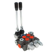 DURAFORCE 2 Spool Hydraulic Monoblock Double Acting Control Valve, 11GPM, SAE Ports