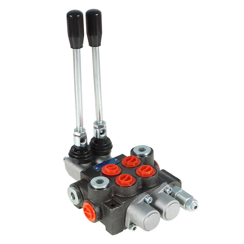 DURAFORCE 2 Spool Hydraulic Monoblock Double Acting Control Valve, 11GPM, SAE Ports