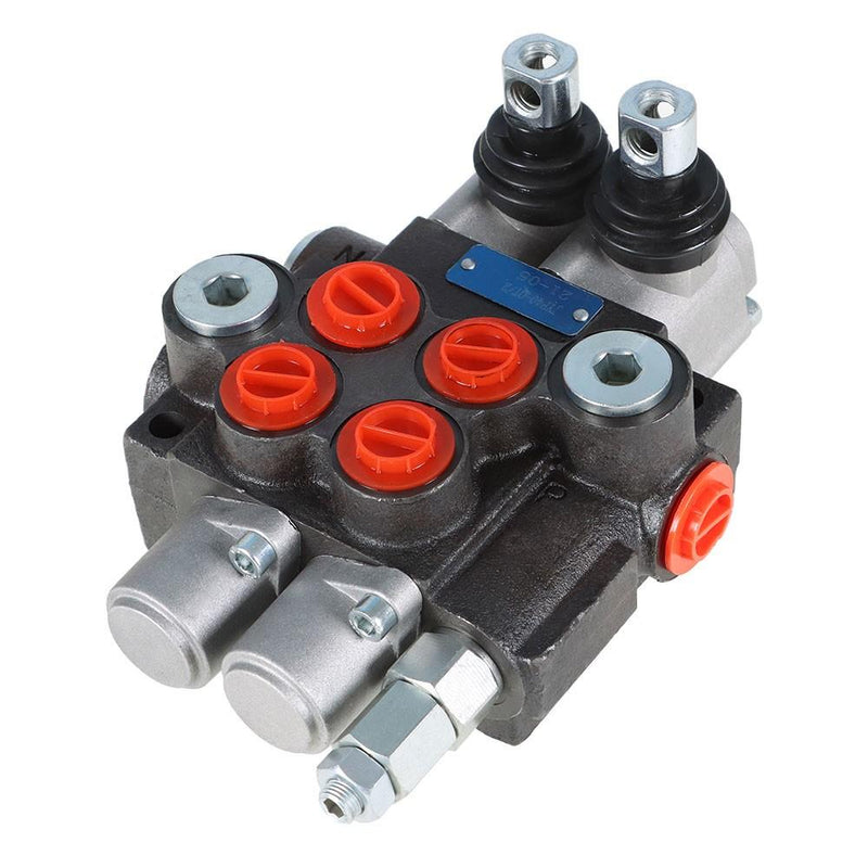 DURAFORCE 2 Spool Hydraulic Monoblock Double Acting Control Valve, 11GPM, SAE Ports