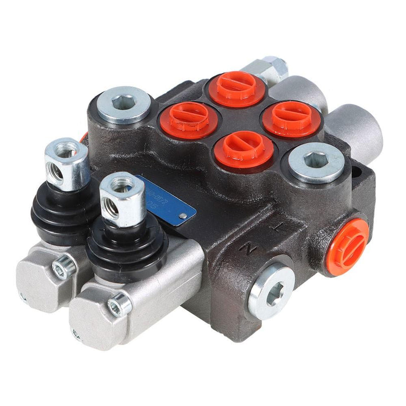 DURAFORCE 2 Spool Hydraulic Monoblock Double Acting Control Valve, 11GPM, SAE Ports