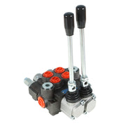 DURAFORCE 2 Spool Hydraulic Monoblock Double Acting Control Valve, 11GPM, SAE Ports