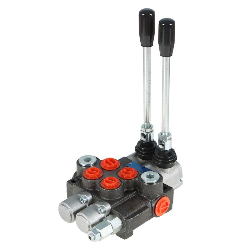 DURAFORCE 2 Spool Hydraulic Monoblock Double Acting Control Valve, 11GPM, SAE Ports