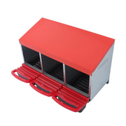 DURAFORCE 3 Hole Metal Chicken Nesting Boxes Laying Eggs Chicken Coop Hen Nest Box