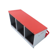 DURAFORCE 3 Hole Metal Chicken Nesting Boxes Laying Eggs Chicken Coop Hen Nest Box