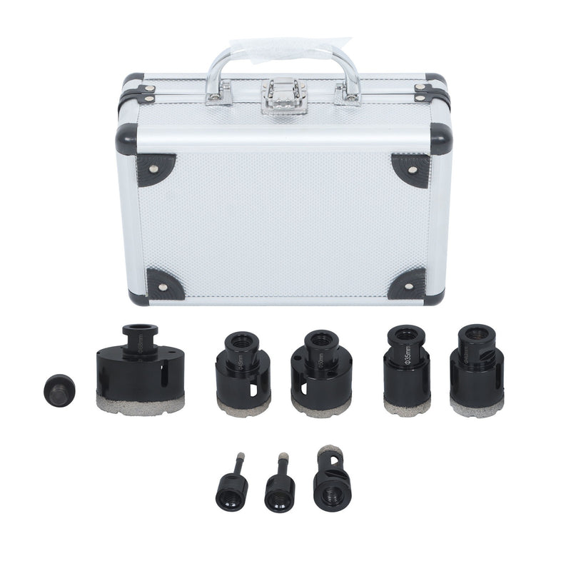 DURAFORCE Set Ceramic Marble Tile Kit Tool Diamond Hole Saw Set M14 Thread 6-68mm (Qty9)