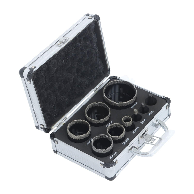 DURAFORCE Set Ceramic Marble Tile Kit Tool Diamond Hole Saw Set M14 Thread 6-68mm (Qty9)