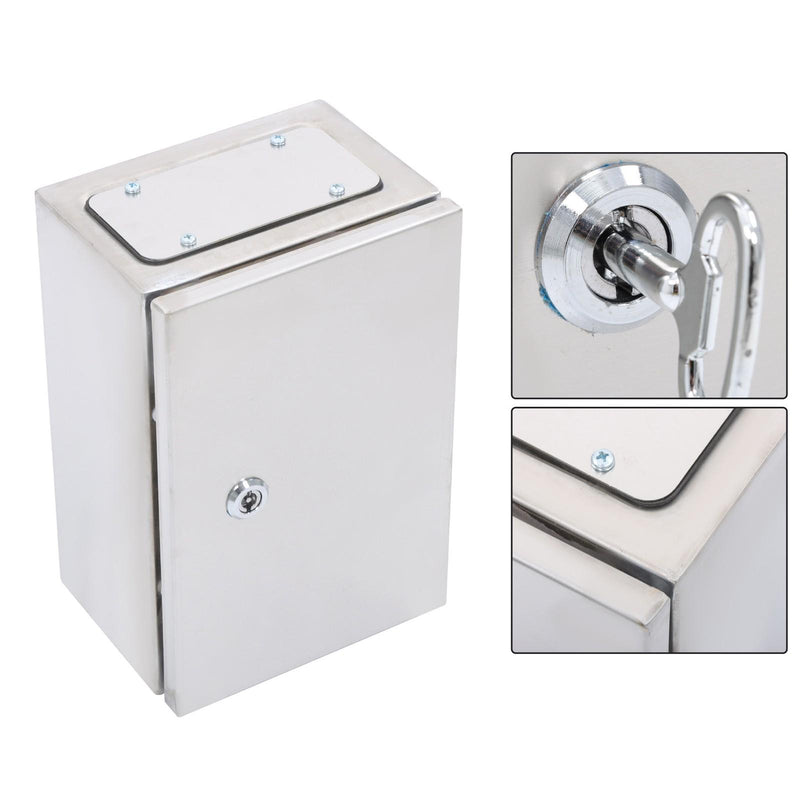 DURAFORCE 12x8x6" Stainless Steel Electrical Enclosure NEMA 4X Junction Box Wall-Mounted
