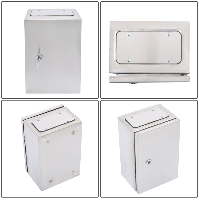 DURAFORCE 12x8x6" Stainless Steel Electrical Enclosure NEMA 4X Junction Box Wall-Mounted