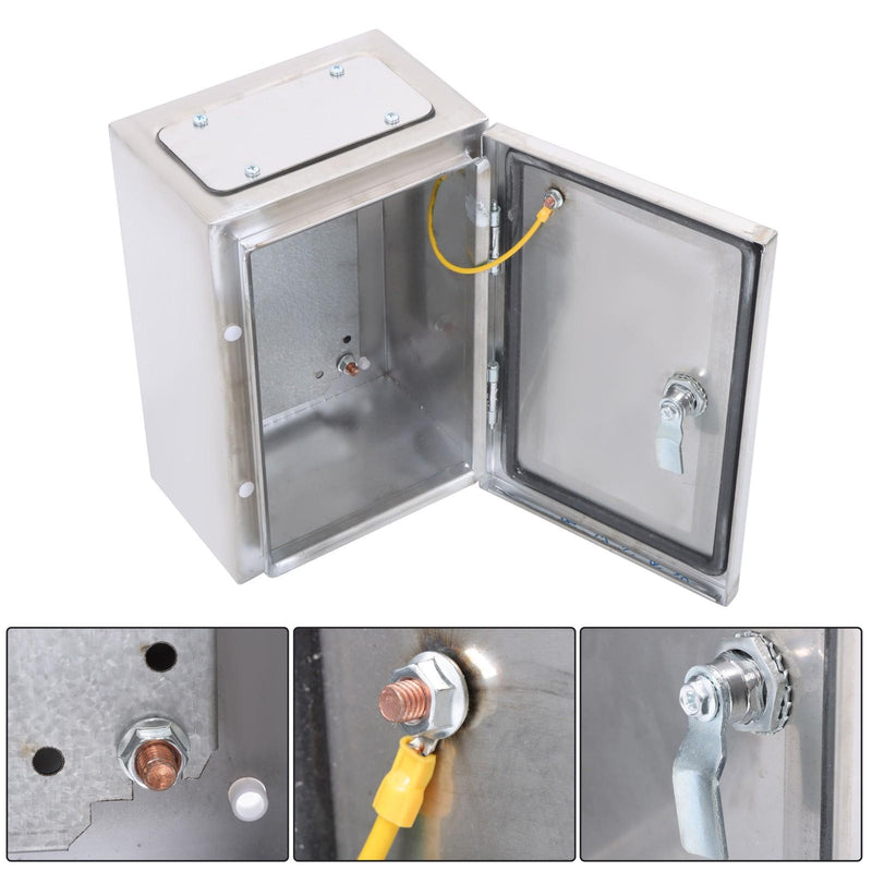 DURAFORCE 12x8x6" Stainless Steel Electrical Enclosure NEMA 4X Junction Box Wall-Mounted