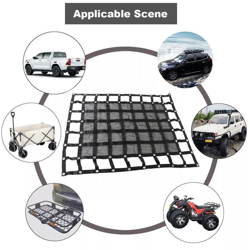 DURAFORCE 4.75' x 6' FT w/Cam Buckles & S-Hooks Heavy Duty Cargo Net For Pickup Trucks
