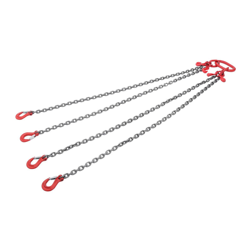 DURAFORCE 11000 lbs 5/16" x 5' Chain Sling 4 Legs G80 Lifting Chain with Grab Hooks