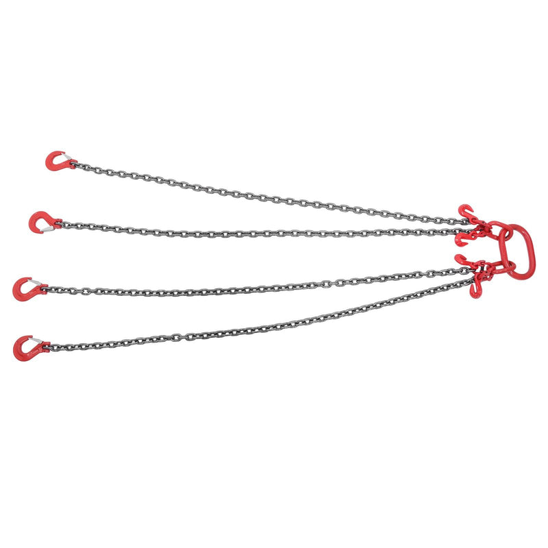 DURAFORCE 11000 lbs 5/16" x 5' Chain Sling 4 Legs G80 Lifting Chain with Grab Hooks