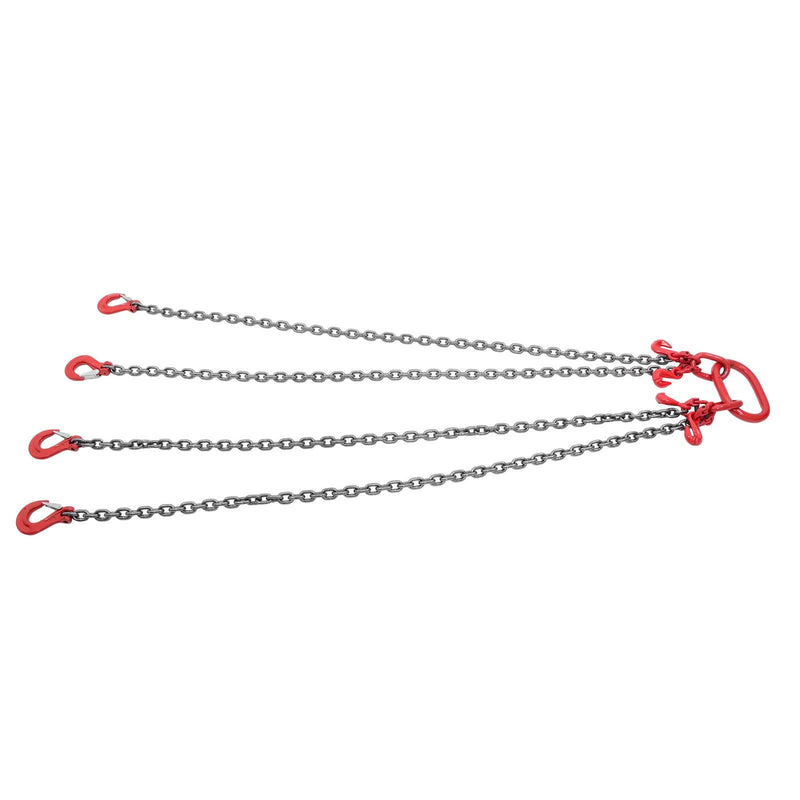 DURAFORCE 11000 lbs 5/16" x 5' Chain Sling 4 Legs G80 Lifting Chain with Grab Hooks