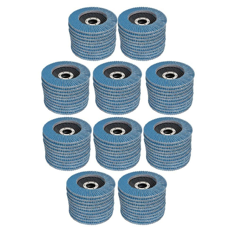 DURAFORCE 100 Piece 4.5Inch 60 Grit T29 Flap Disc Premium Zirconia Sanding Grinding New US