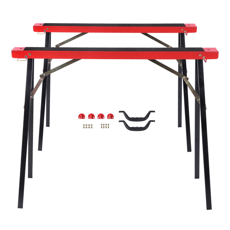 DURAFORCE 2 Pack Saw Horse Portable Folding Legs Sawhorse Heavy Duty 440 Lbs Capacity