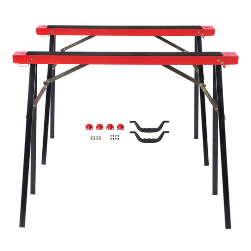 DURAFORCE 2 Pack Saw Horse Portable Folding Legs Sawhorse Heavy Duty 440 Lbs Capacity