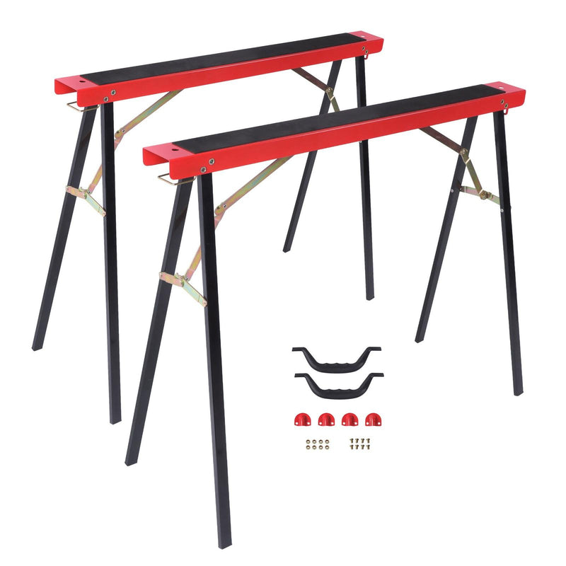DURAFORCE 2 Pack Saw Horse Portable Folding Legs Sawhorse Heavy Duty 440 Lbs Capacity