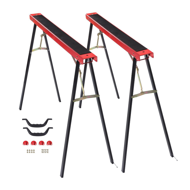 DURAFORCE 2 Pack Saw Horse Portable Folding Legs Sawhorse Heavy Duty 440 Lbs Capacity