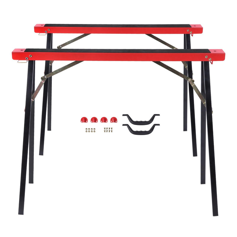 DURAFORCE 2 Pack Heavy Duty Saw Horse Portable Folding Legs Sawhorse 440 lbs Capacity
