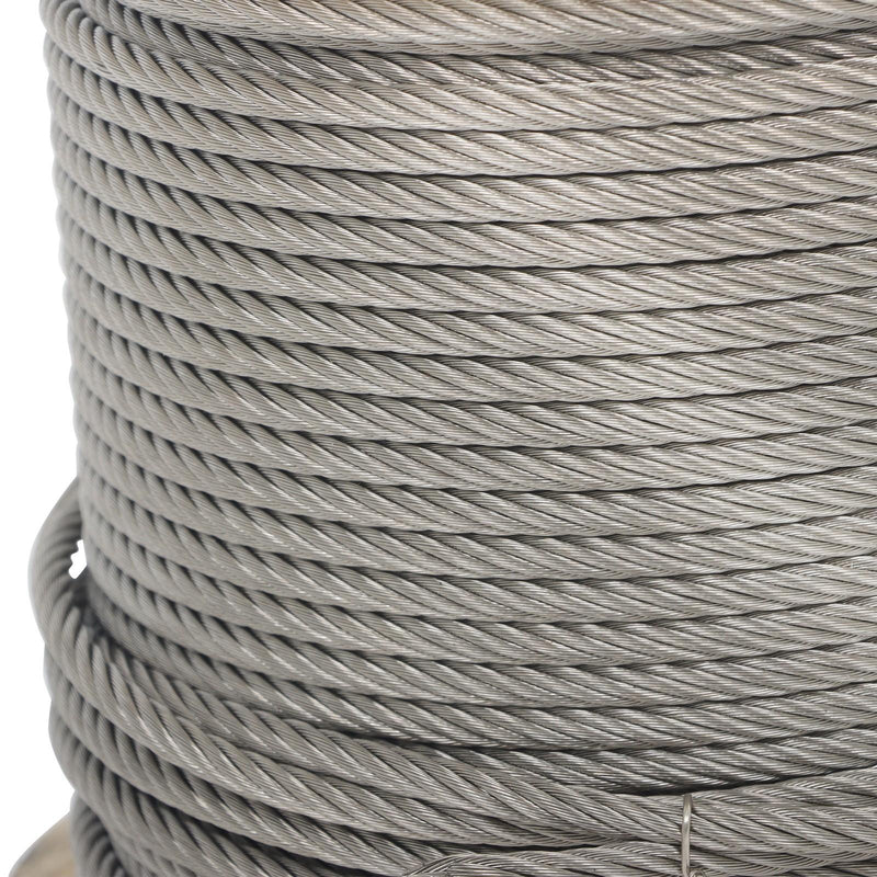 DURAFORCE 3/16" x 250ft Stainless Steel Cable 7x19 Strands T304 Wire Rope 3700 lbs Load