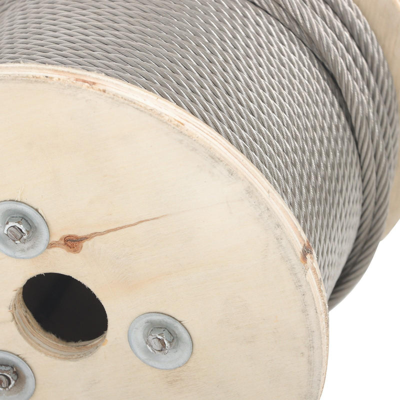 DURAFORCE 3/16" x 250ft Stainless Steel Cable 7x19 Strands T304 Wire Rope 3700 lbs Load
