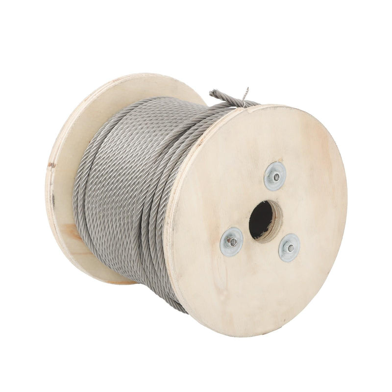 DURAFORCE 3/16" x 250ft Stainless Steel Cable 7x19 Strands T304 Wire Rope 3700 lbs Load