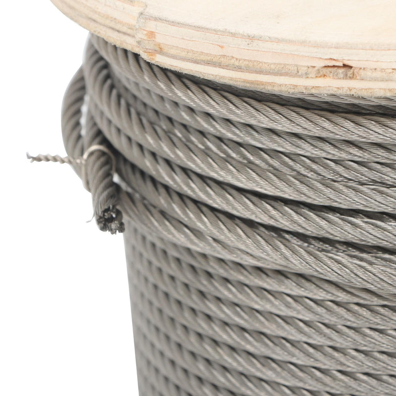 DURAFORCE 3/16" x 250ft Stainless Steel Cable 7x19 Strands T304 Wire Rope 3700 lbs Load