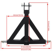 DURAFORCE 3 Point Trailer Hitch Tow Drawbar 2" Adapter Attach For Category 1 Tractor