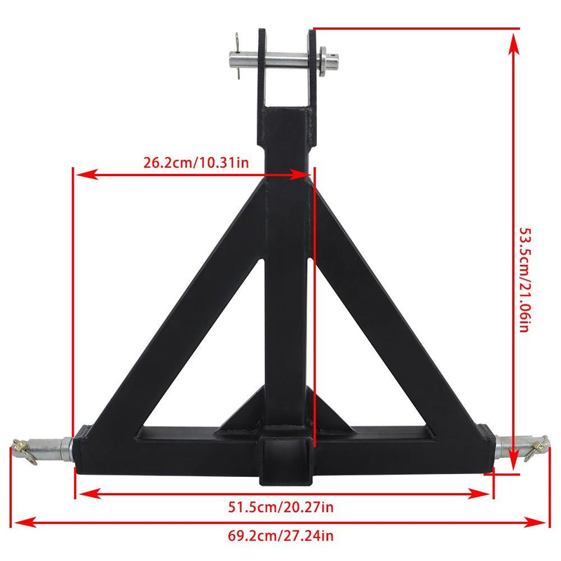 DURAFORCE 3 Point Trailer Hitch Tow Drawbar 2" Adapter Attach For Category 1 Tractor