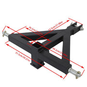 DURAFORCE 3 Point Trailer Hitch Tow Drawbar 2" Adapter Attach For Category 1 Tractor